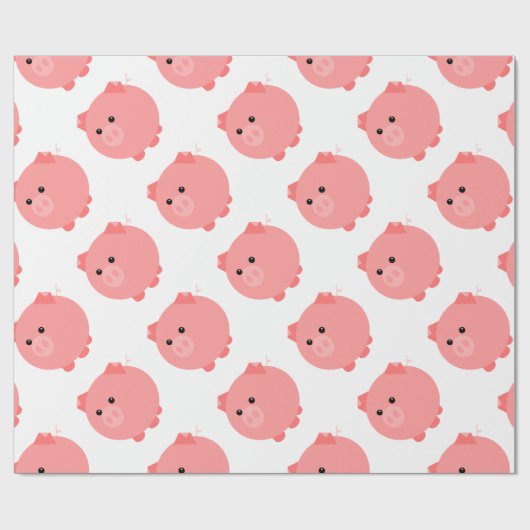 Cute Chubby Pig Cadeaupapier (Vlak)