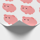 Cute Chubby Pig Cadeaupapier (Hoek)