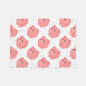 Cute Chubby Pig Fleece Deken (Voorkant (Horizontaal))