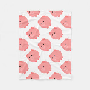 Cute Chubby Pig Fleece Deken