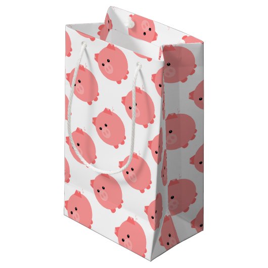 Cute Chubby Pig Gift Bag Klein Cadeauzakje (Voorkant Gekanteld)