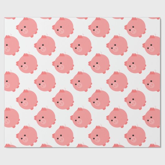Cute Chubby Pig Gift Wrap Cadeaupapier (Vlak)