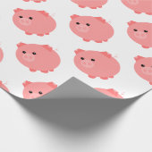 Cute Chubby Pig Gift Wrap Cadeaupapier (Hoek)