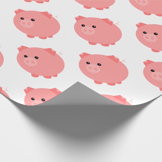 Cute Chubby Pig Gift Wrap Cadeaupapier (Hoek)