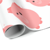 Cute Chubby Pig Gift Wrap Cadeaupapier (Rol Hoek)