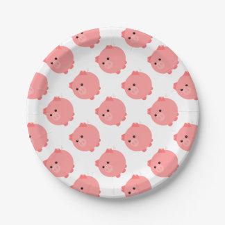 Cute Chubby Pig Party Borden Papieren Bordje
