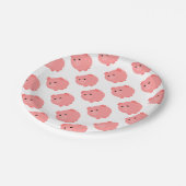 Cute Chubby Pig Party Borden Papieren Bordje (Gekanteld)