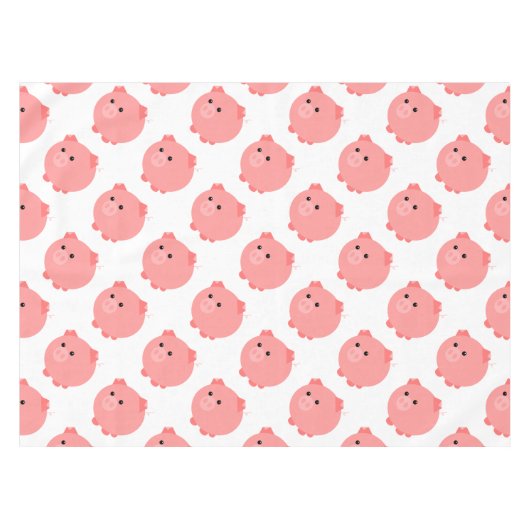 Cute Chubby Pig Tafelkleed (Voorkant (Horizontaal))