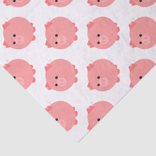 Cute Chubby Pig-weefselpapier Tissuepapier (Detail)