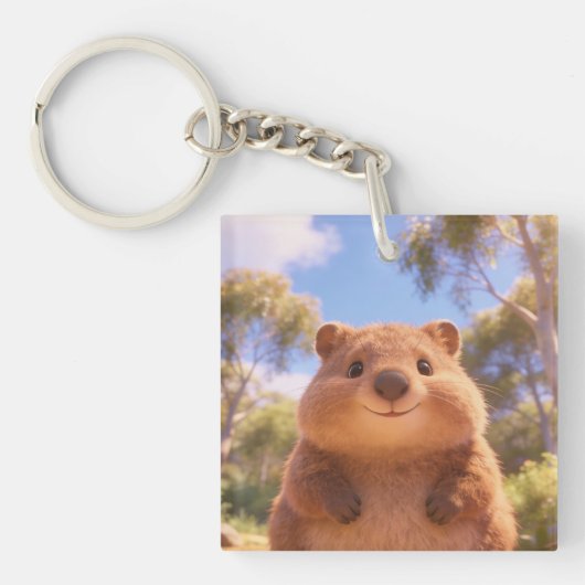 Cute Chubby Quokka Keychain (voorkant)