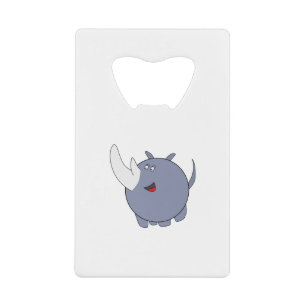 Cute Chubby Rhinoceros Creditkaart Flessenopener