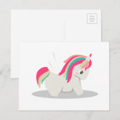 Cute chubby unicorn chibi blushing briefkaart (Voorkant / Achterkant)
