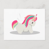 Cute chubby unicorn chibi blushing briefkaart (Voorkant)