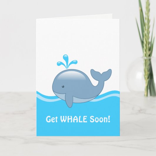 Cute Chubby Whale - Get WHALE (Well) Spoedig Blank Kaart (Voorkant)