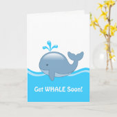 Cute Chubby Whale - Get WHALE (Well) Spoedig Blank Kaart (Gele Bloem)