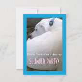 Cute Chubby White Sleeping Puppy Dog Slumber Party Kaart (Voorkant)