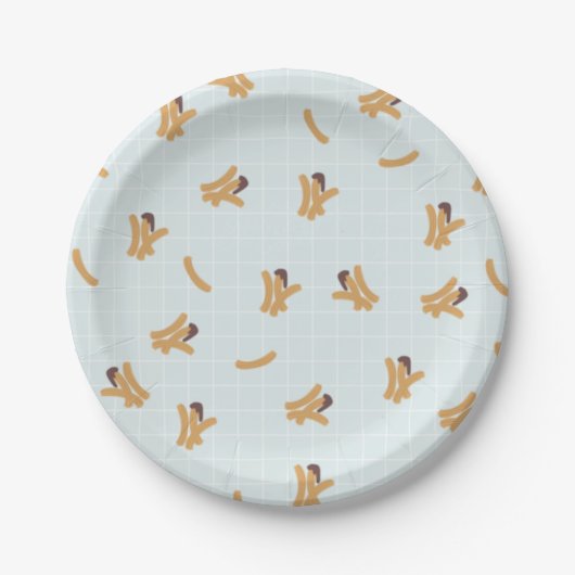 Cute Churros Paper Plates Papieren Bordje (Voorkant)