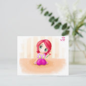 Cute Cindy Anime Manga Chibi Colorful Briefkaart (Staand voorkant)