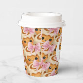 Cute Cinnamon Roll Bun Girl Birthday Party Papieren Bekers (Rechts)