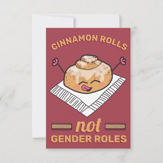Cute Cinnamon Roll not Gender Roles Funny Feminist Bedankkaart (Voorkant)
