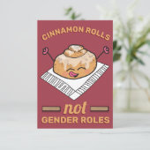 Cute Cinnamon Roll not Gender Roles Funny Feminist Bedankkaart (Staand voorkant)