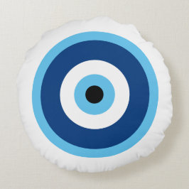 Cute Circle Blue en Paars Pattern Rond Kussen