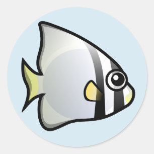 Cute Circular Batfish Ronde Sticker