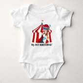 Cute Circus aap unisex eerste verjaardag Romper (Voorkant)