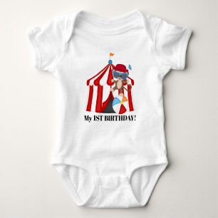Cute Circus aap unisex eerste verjaardag Romper