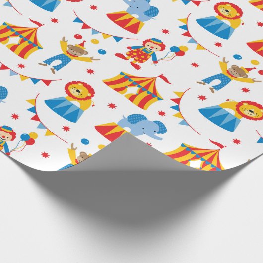 Cute Circus Animal Wrapping Paper Cadeaupapier (Hoek)