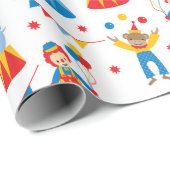Cute Circus Animal Wrapping Paper Cadeaupapier (Rol Hoek)