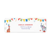 Cute Circus Animals Carnival Address Label (Voorkant)