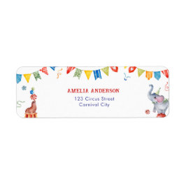 Cute Circus Animals Carnival Address Label