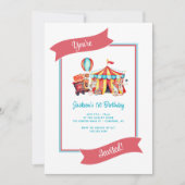 Cute Circus Big Top Kind Birthday Invitation Kaart (Voorkant)