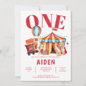 Cute Circus Big Top Kind Birthday Invitation Kaart (Voorkant)
