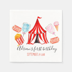 Cute circus carival kind napkin servet