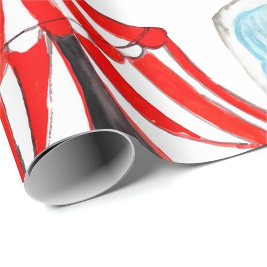 Cute Circus Carnival Kinder Party Wrapping paper Cadeaupapier (Rol Hoek)