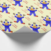 Cute Circus Clown Personalized Gift Wrapping Paper Cadeaupapier (Hoek)
