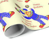 Cute Circus Clown Personalized Gift Wrapping Paper Cadeaupapier (Rol Hoek)