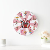 Cute Circus Clowns & Animals Themed Grote Klok (Huis)