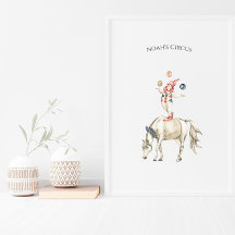 Cute Circus Horse And Clown Carnival Nursery