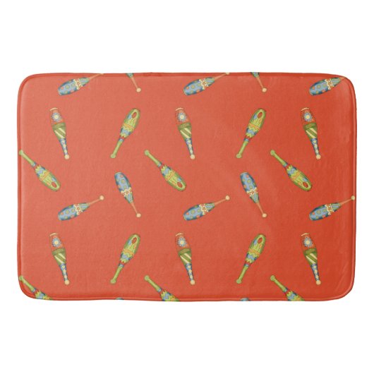 Cute Circus Jongleer Stok Rode Badmat Vloerkleed (Voorkant)