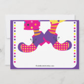 CUTE Circus Kids Birthday Party Invitation Kaart (Achterkant)