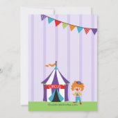 CUTE Circus Kids Birthday Party Invitation Kaart (Achterkant)