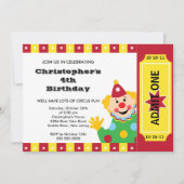 CUTE Circus Kids Birthday Party Invitation Kaart (Voorkant)