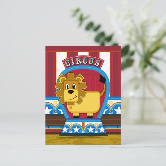 Cute Circus Lion Briefkaart (Staand voorkant)