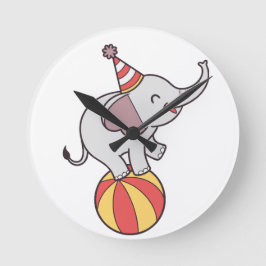 Cute Circus Olifant op Bal – Verjaardagsfeestje Il Ronde Klok