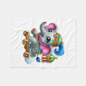 Cute Circus Olifant Sherpa Deken (Voorkant (Horizontaal))