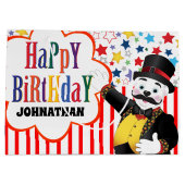 Cute Circus Ringmaster Cartoon Polar Beer Groot Cadeauzakje (Achterkant)