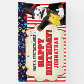 Cute Circus Ringmaster Cartoon Polar Beer Spandoek (Verticaal)